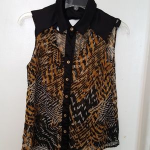 Xoxo black and gold top